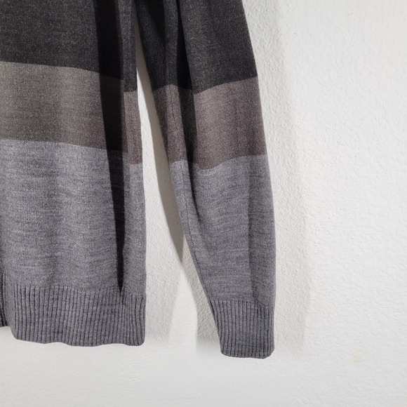 US Polo Assn. Mens Striped Quarter Zip Sweater Burgundy Navy Grey Acrylic Small - Picture 5 of 11